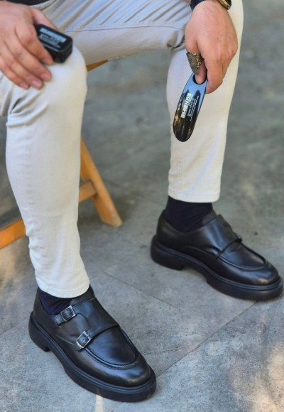 2025 YENİ SEZON EVA  ÇIFT TOKALI MODEL SİYAH DERİ 