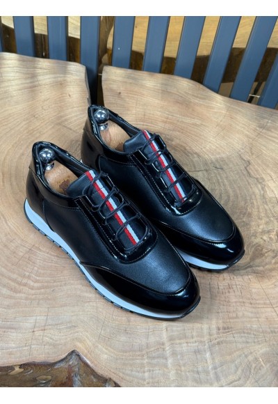YENİ SEZON TMY SNEAKER MODEL - SİYAH RUGAN / MAT