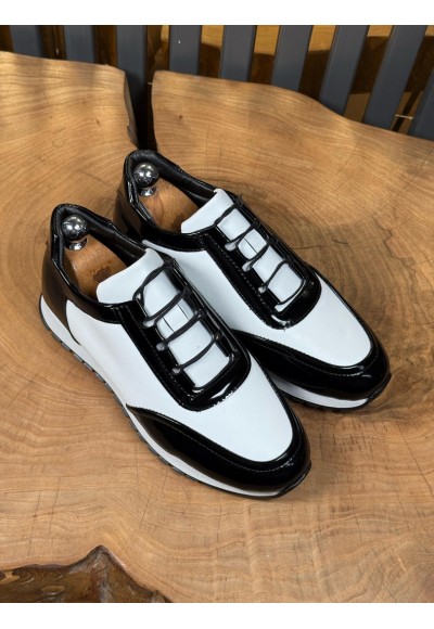 YENİ SEZON ZR SNEAKER MODEL -BEYAZ MAT - SİYAH RUGAN