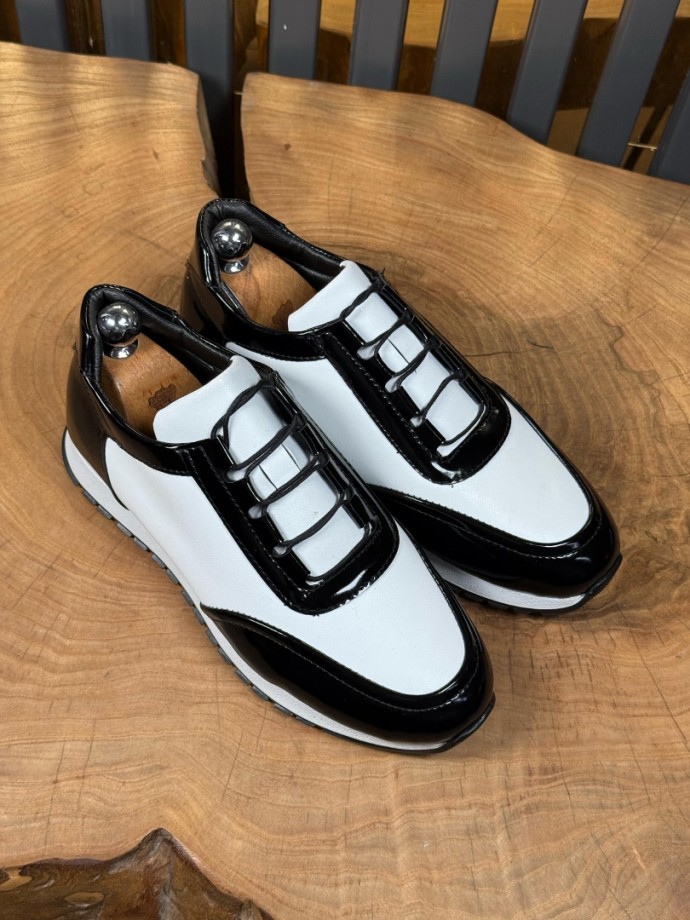 YENİ SEZON ZR SNEAKER MODEL -BEYAZ MAT - SİYAH RUGAN