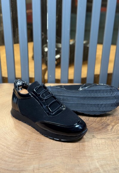YENİ SEZON ZR SNEAKER MODEL - SİYAH RUGAN / SÜET