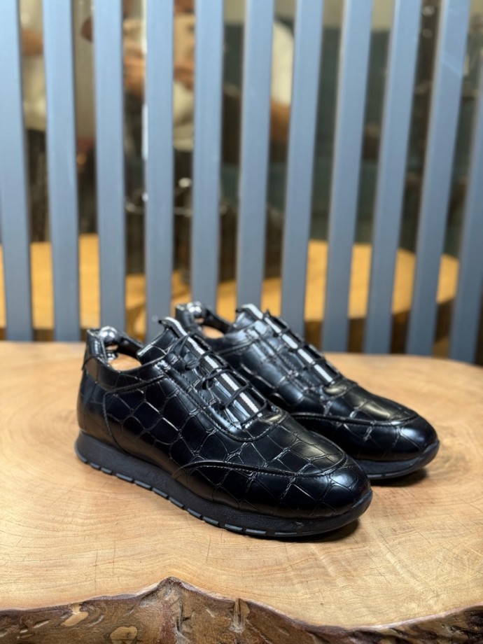 YENİ SEZON ZR SNEAKER MODEL - SİYAH KROKAN YENİ SEZON ZR SNEAKER MODEL - SİYAH KROKAN