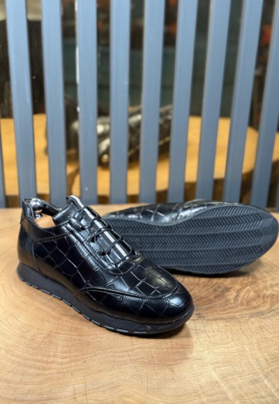 YENİ SEZON ZR SNEAKER MODEL - SİYAH KROKAN YENİ SEZON ZR SNEAKER MODEL - SİYAH KROKAN
