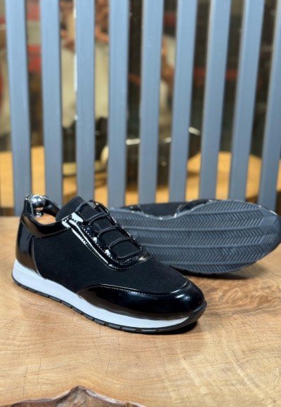YENİ SEZON ZR SNEAKER MODEL - SİYAH RUGAN SÜET