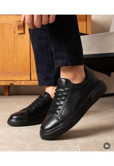 YENİ SEZON ZR MODEL - SİYAH PÜTÜR MAT DERİ    