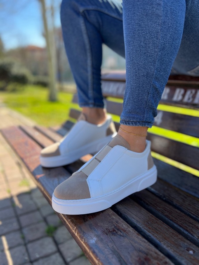 YENİ SEZON ZR BANDAJLI MODEL - BEYAZ / KUM BEJ SÜET YENİ SEZON ZR BANDAJLI MODEL - BEYAZ / KUM BEJ SÜET