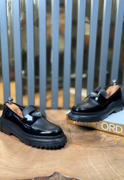 YENİ SEZON CASUAL PRD MODEL - SİYAH RUGAN DERİ YENİ SEZON CASUAL PRD MODEL - SİYAH RUGAN DERİ