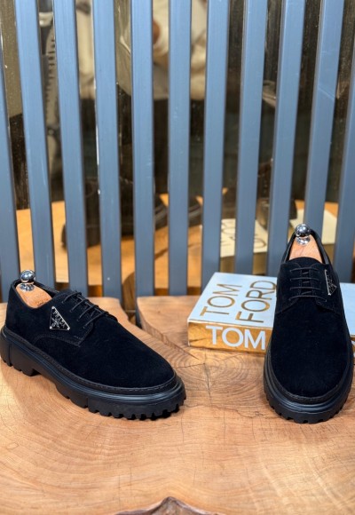 YENİ SEZON CASUAL PRD MODEL - SİYAH SÜET DERİ