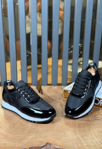 YENİ SEZON CASUAL PRD MODEL - SİYAH RUGAN VE SATEN ÖZEL DERİ KAPLAMA YENİ SEZON CASUAL PRD MODEL - SİYAH RUGAN VE SATEN ÖZEL DERİ KAPLAMA