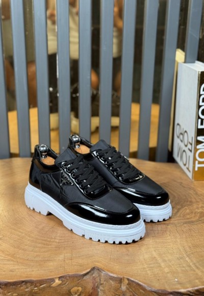 YENİ SEZON CASUAL PRD MODEL - SİYAH RUGAN VE SATEN ÖZEL DERİ KAPLAMA YENİ SEZON CASUAL PRD MODEL - SİYAH RUGAN VE SATEN ÖZEL DERİ KAPLAMA