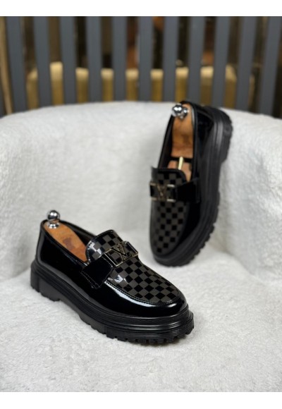 YENİ SEZON LV YENİ SPOR MODEL - SİYAH RUGAN DERİ