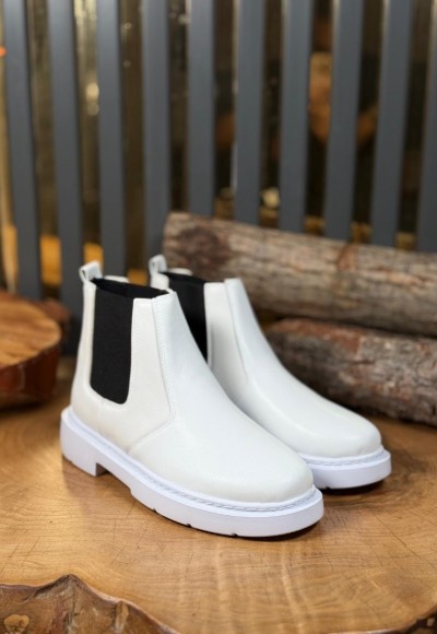 YENİ SEZON CHELSEA ZRA MODEL EVA BOT - BEYAZ DERİ