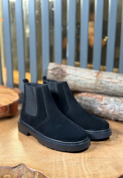 YENİ SEZON CHELSEA ZRA MODEL EVA BOT - SİYAH SÜET