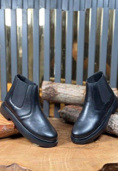 YENİ SEZON CHELSEA ZRA MODEL EVA BOT - SİYAH MAT DERİ