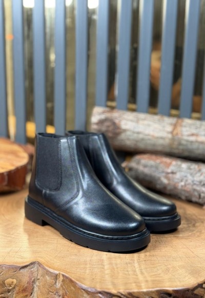 YENİ SEZON CHELSEA ZRA MODEL EVA BOT - SİYAH MAT DERİ