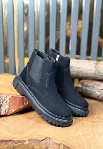  YENİ SEZON CHELSEA FERMUARLI BOT - SİYAH SÜET