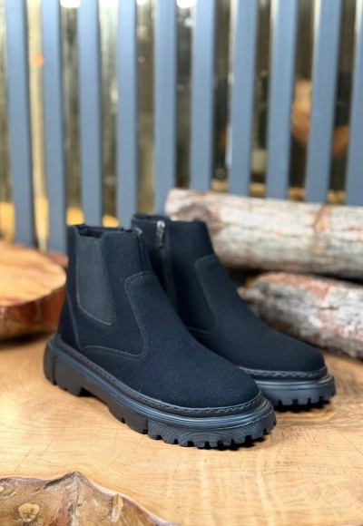  YENİ SEZON CHELSEA FERMUARLI BOT - SİYAH SÜET