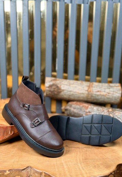 YENİ SEZON CHELSEA ÇİFT TOKA EVA BOT - KAHVERENGİ DERİ 