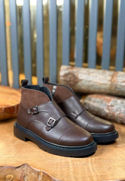 YENİ SEZON CHELSEA ÇİFT TOKA EVA BOT - KAHVERENGİ DERİ 