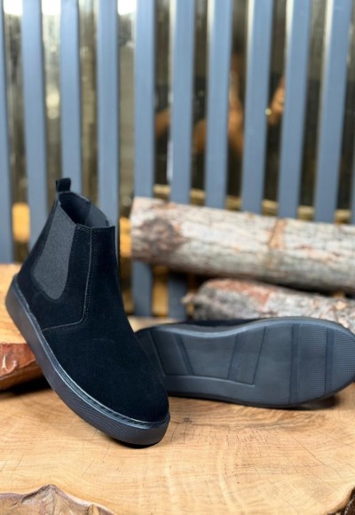 YENİ SEZON CHELSEA SİSLEY EVA BOT - SİYAH SÜET