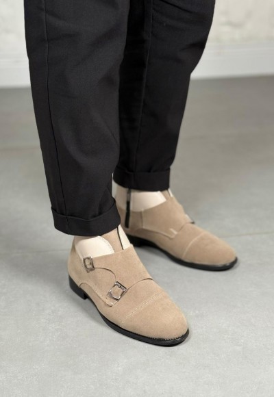 YENİ SEZON KLASİK ÇİFT TOKA MODEL BOT - KUM BEJİ SÜET BOT