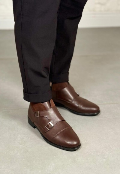 YENİ SEZON KLASİK ÇİFT TOKA MODEL BOT - KAHVE DERİ BOT