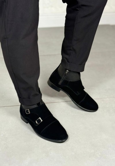 YENİ SEZON KLASİK ÇİFT TOKA MODEL BOT - SİYAH SÜET BOT