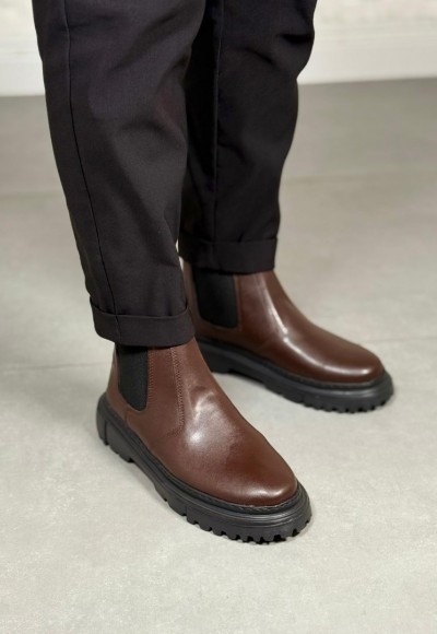 YENİ SEZON CHELSEA BANDAJLI BOT - KAHVERENGİ DERİ BOT