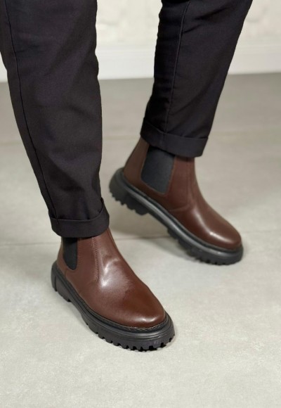 YENİ SEZON CHELSEA BANDAJLI BOT - KAHVERENGİ DERİ BOT