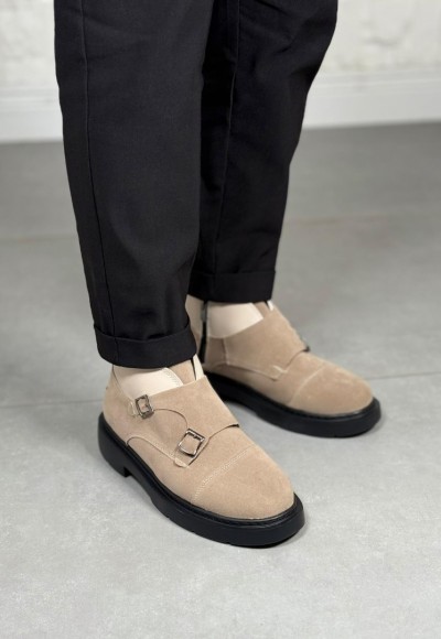 YENİ SEZON KLASİK ÇİFT TOKA MODEL BOT - KUM BEJİ SÜET BOT