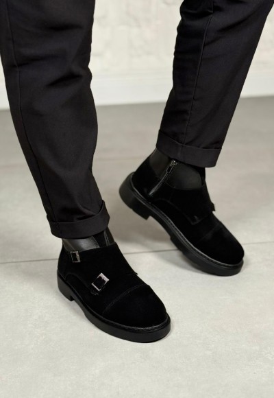 YENİ SEZON KLASİK ÇİFT TOKA MODEL BOT - SİYAH SÜET BOT