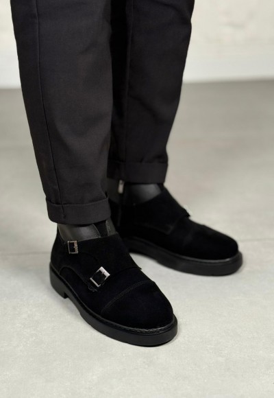 YENİ SEZON KLASİK ÇİFT TOKA MODEL BOT - SİYAH SÜET BOT