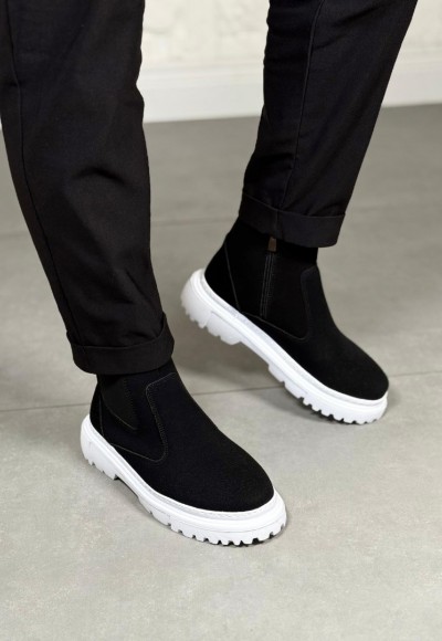  YENİ SEZON CHELSEA FERMUARLI BOT - SİYAH SÜET BOT