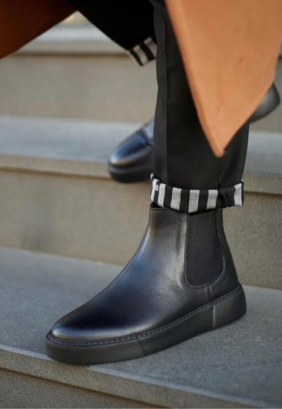 YENİ SEZON CHELSEA SİSLEY EVA BOT - SİYAH DERİ BOT YENİ SEZON CHELSEA SİSLEY EVA BOT - SİYAH DERİ BOT