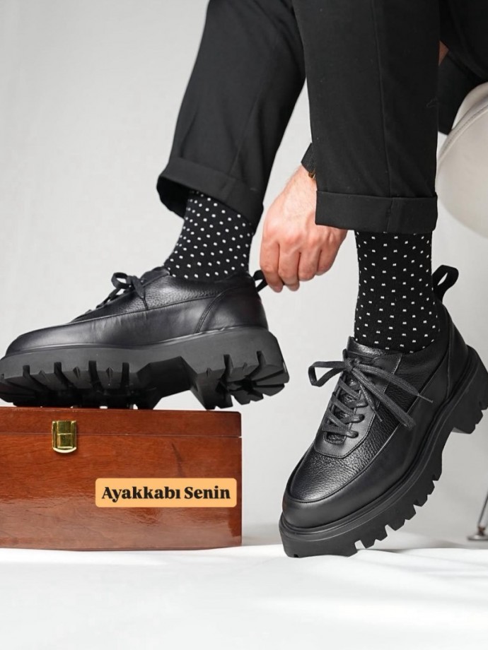 YENİ SEZON ZRA CASUAL MODEL - SİYAH PÜTÜR DERİ