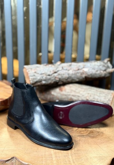 YENİ SEZON KLASİK İTALYAN FERMUARLI BOT - SİYAH MAT DERİ BOT