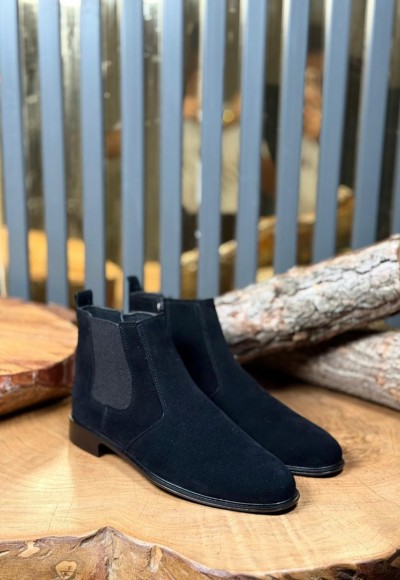 YENİ SEZON KLASİK İTALYAN FERMUARLI BOT - SİYAH SÜET BOT