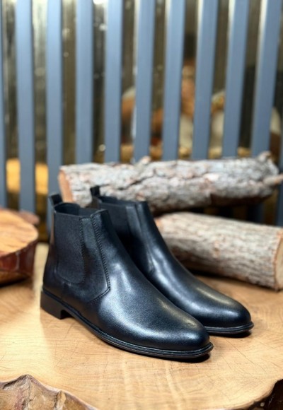 YENİ SEZON KLASİK İTALYAN FERMUARLI BOT - SİYAH MAT DERİ BOT