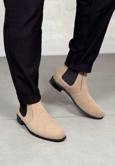 YENİ SEZON KLASİK İTALYAN FERMUARLI BOT - KUM BEJİ SÜET