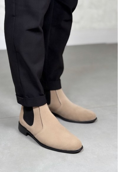 YENİ SEZON KLASİK İTALYAN FERMUARLI BOT - KUM BEJİ SÜET