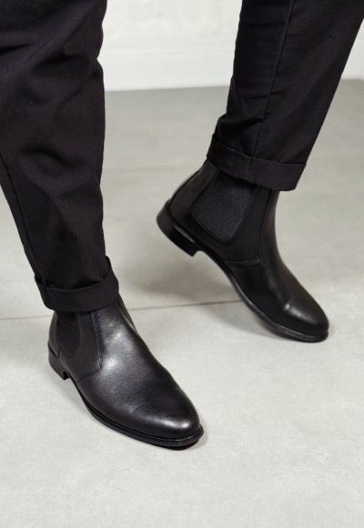 YENİ SEZON KLASİK İTALYAN FERMUARLI BOT - SİYAH MAT DERİ