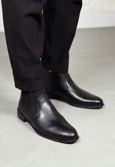YENİ SEZON KLASİK İTALYAN FERMUARLI BOT - SİYAH MAT DERİ BOT YENİ SEZON KLASİK İTALYAN FERMUARLI BOT - SİYAH MAT DERİ BOT