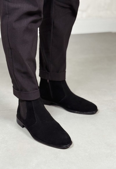 YENİ SEZON KLASİK İTALYAN FERMUARLI BOT - SİYAH SÜET DERİ BOT YENİ SEZON KLASİK İTALYAN FERMUARLI BOT - SİYAH SÜET DERİ BOT