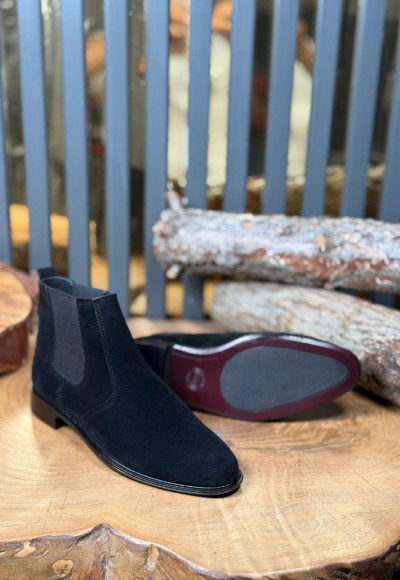 YENİ SEZON KLASİK İTALYAN BANDAJLI BOT - SİYAH SÜET BOT