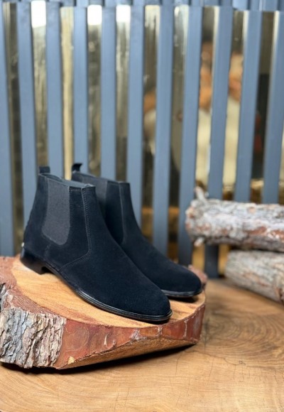 YENİ SEZON KLASİK İTALYAN BANDAJLI BOT - SİYAH SÜET BOT