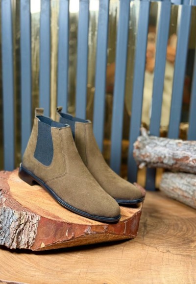 YENİ SEZON KLASİK İTALYAN BANDAJLI BOT - HAKİ SÜET BOT