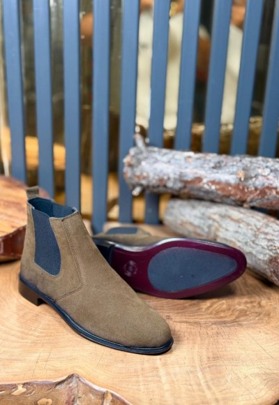 YENİ SEZON KLASİK İTALYAN BANDAJLI BOT - HAKİ SÜET BOT