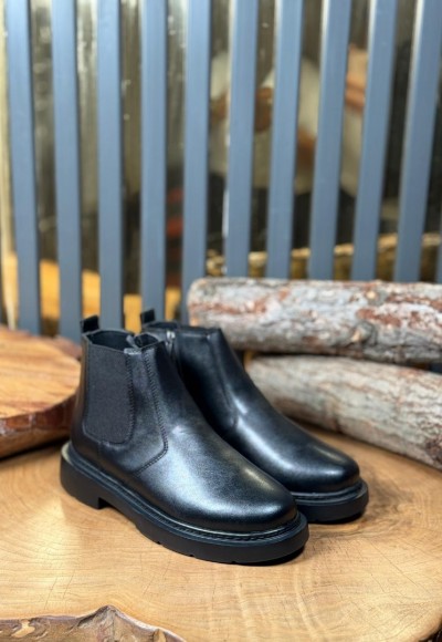 YENİ SEZON CHELSEA FERMUARLI BOT - SİYAH DERİ BOT