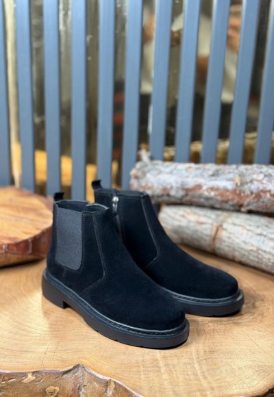 YENİ SEZON CHELSEA FERMUARLI BOT - SİYAH SÜET BOT