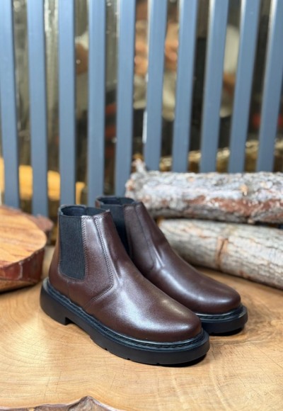 YENİ SEZON CHELSEA BANDAJLI BOT - KAHVERENGİ DERİ BOT